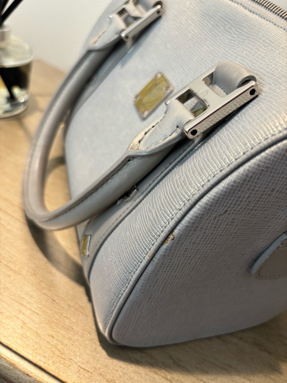 Rare MCM Silver Textured Leather Satchel bag with Silver accents! - Picture 12 of 12